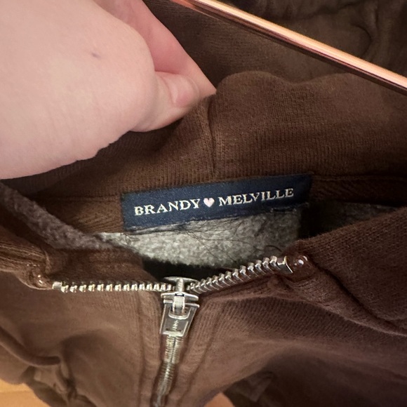 Brown Brandy Melville zip up - Picture 2 of 2